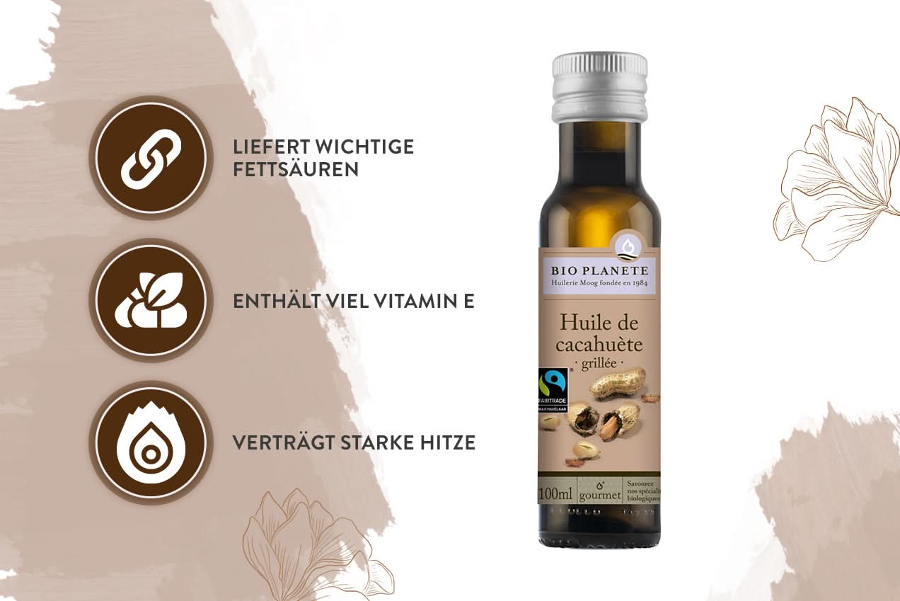 Erdnussöl geröstet, Flasche Bio