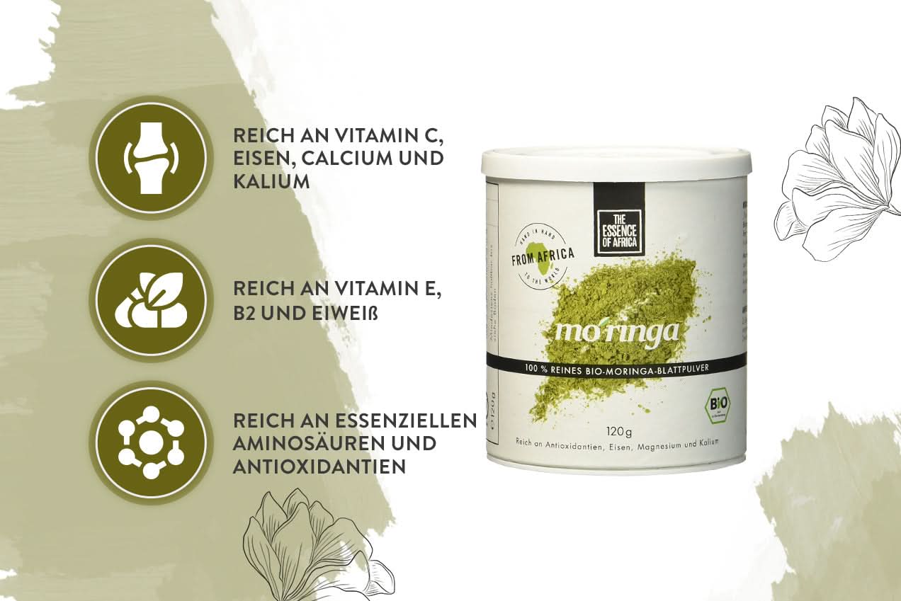 Bio Moringa-Blattpulver, 120 gr