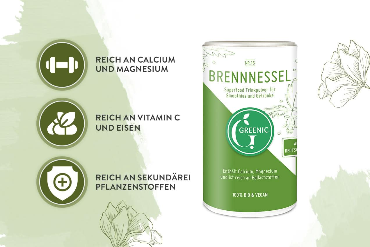 Bio Brennessel Trinkpulver, 100 gr Dose