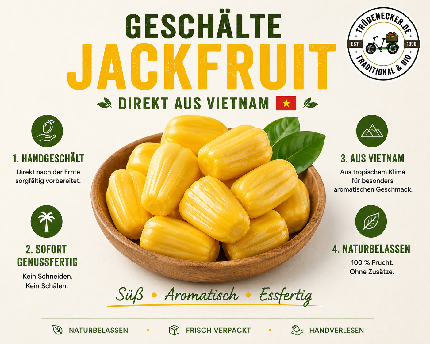 Frische Jackfruit Handgeschält