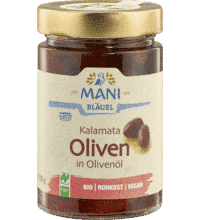 Mani Kalamata Oliven in Olivenöl, 280g Glas (180g)