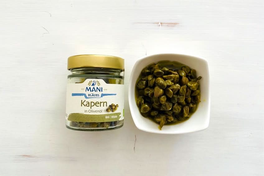 Mani Kapern, in Olivenöl, 180g Glas (120g)