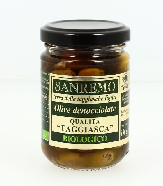Sanremo Oliven Qualità Taggiasca – Bio Mediterranea-mit Kern – 130 g