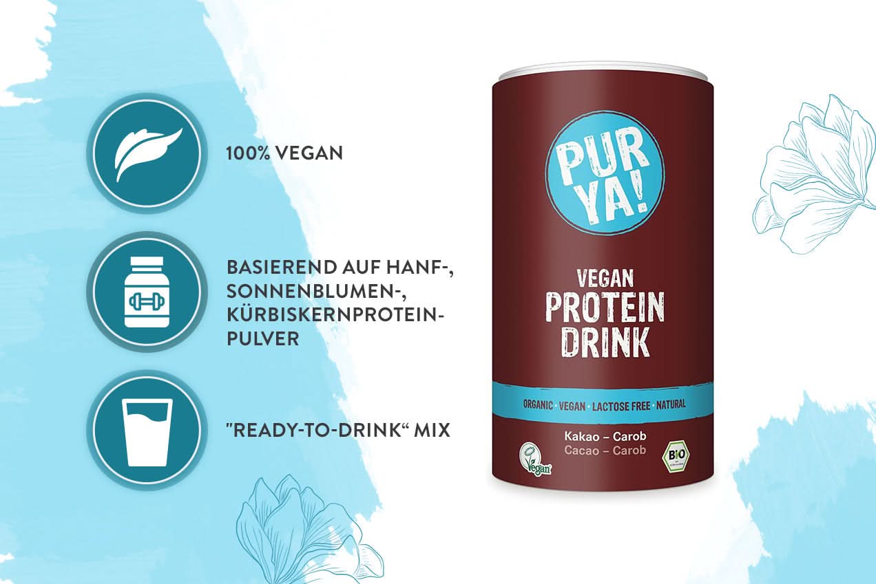 PURYA! - Bio vegan Protein Drink - Kakao-Carob 550g