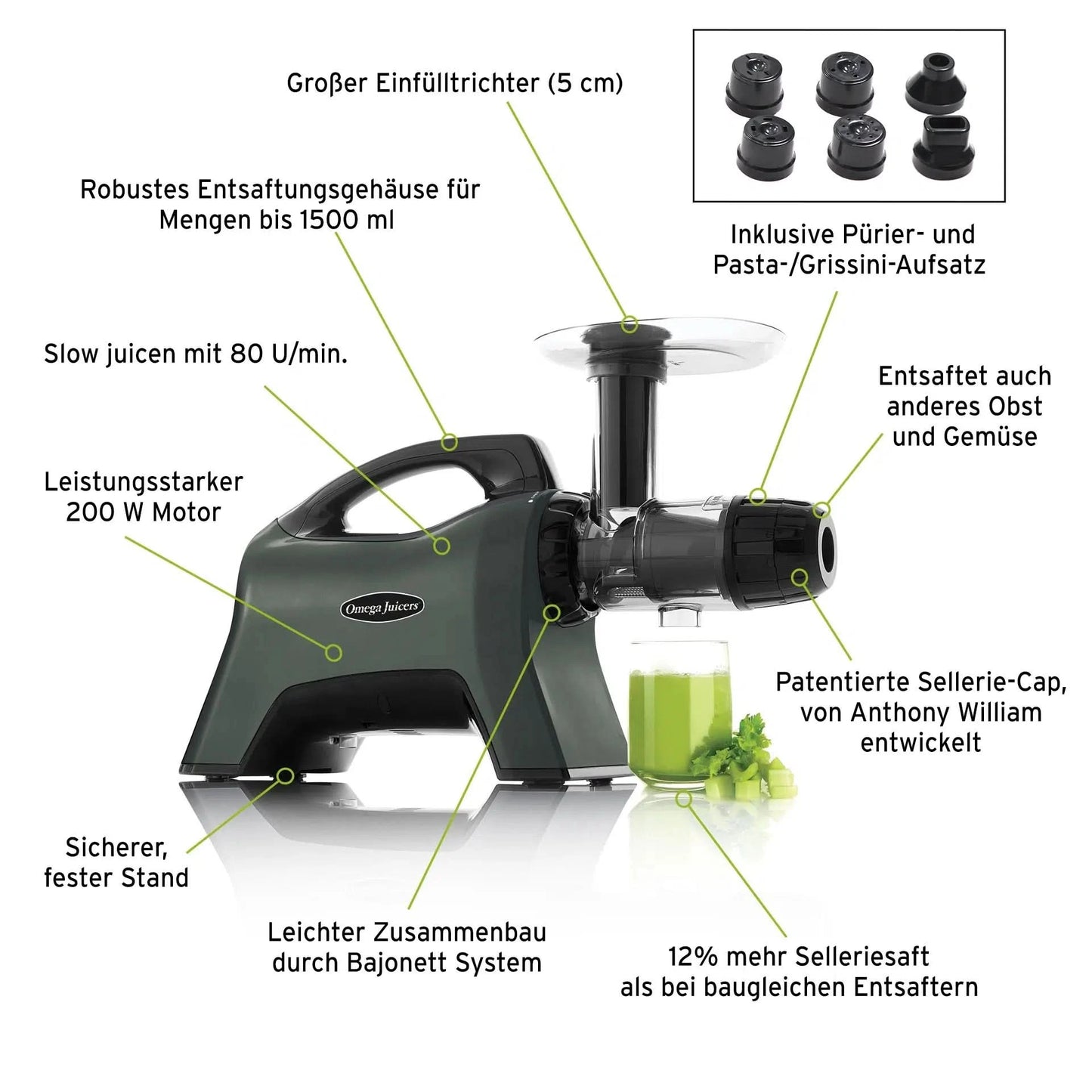 Omega Juicers MM900 Sellerie-Entsafter