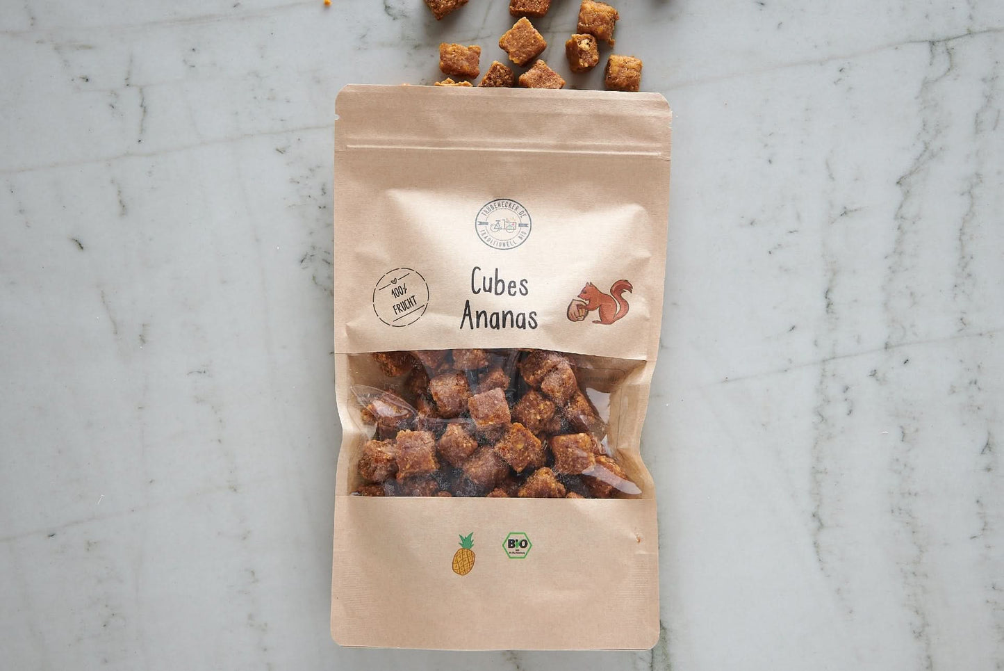 Ananas Cubes getrocknet Bio