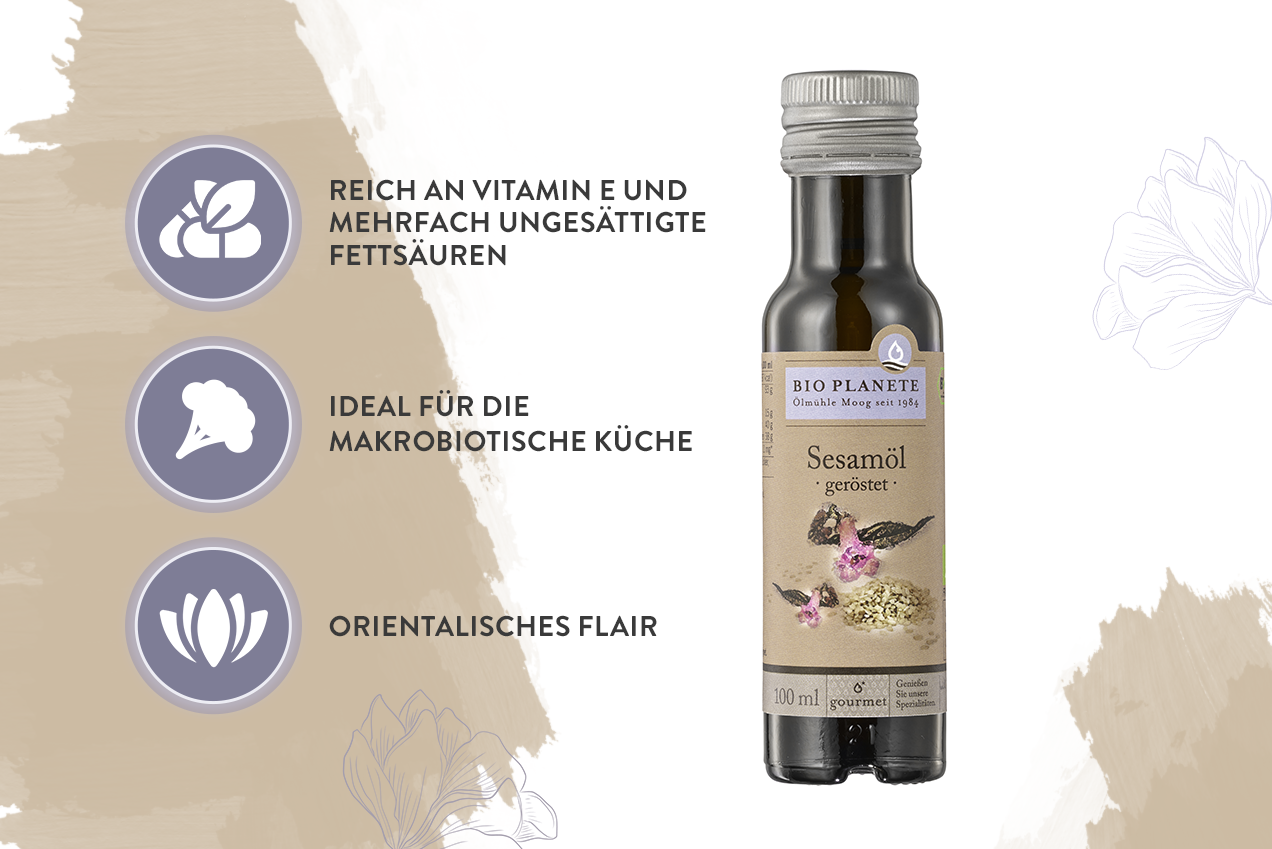 Sesamöl geröstet, Bio bestellen - Trübenecker.de