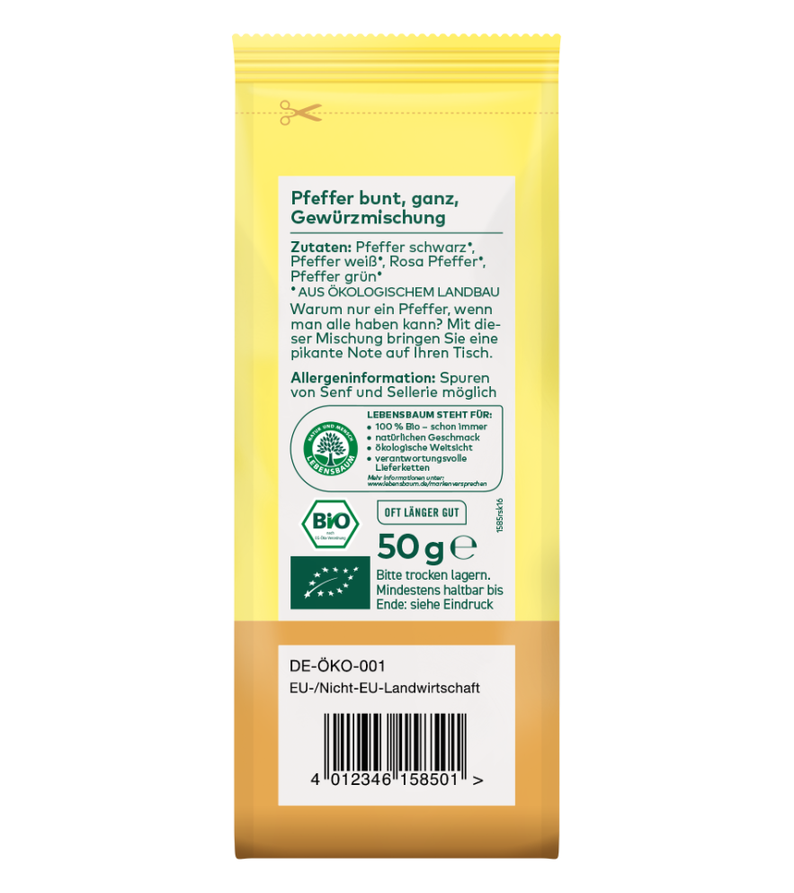 Lebensbaum Pfeffer bunt, ganz, 50g