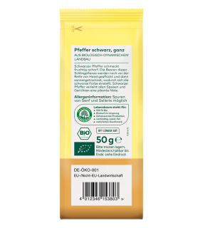 Lebensbaum, Pfeffer schwarz, demeter, ganz, 50g