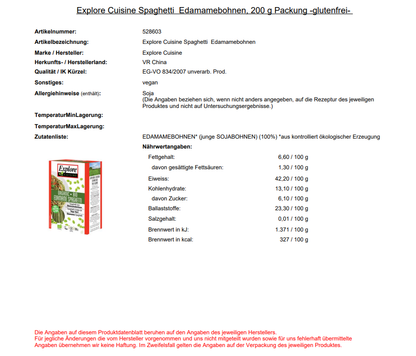 Explore Cuisine, Spaghetti schwarze Bohnen, 200 g Packung -glutenfrei-