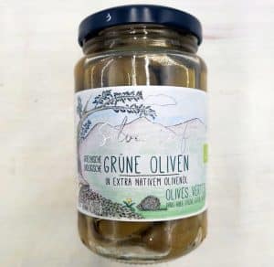 Silver Leaf - Grüne große Oliven in nativem Olivenöl - Entsteint - 300g