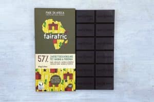 Bio Zartbitterschokolade (57%) mit Baoab und Moringa fairafric 80 gr